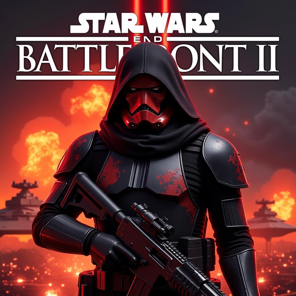 Star Wars Battlefront II cover art featuring an Inferno Squad trooper.