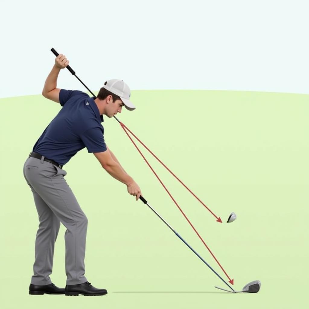 golfer demonstrating an inside-out swing path