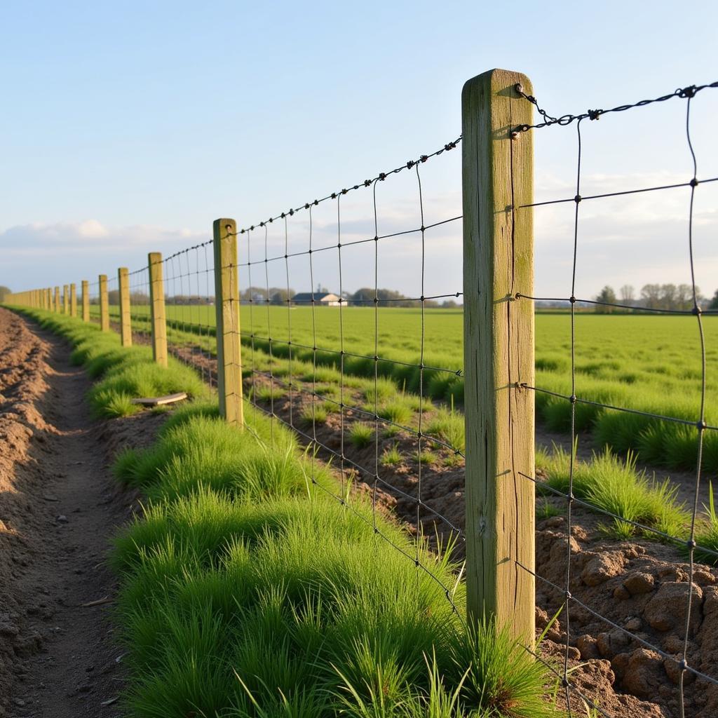 Installing T posts along a fence line