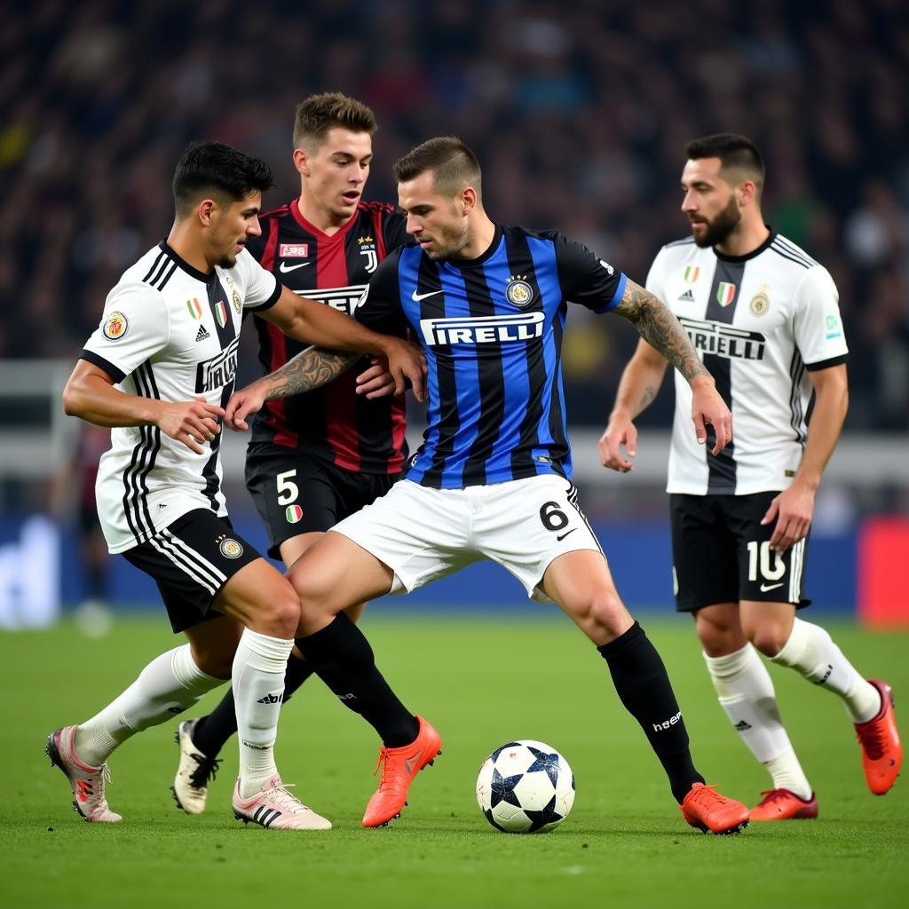 Inter Milan players struggle to break down Juventus' organized defense