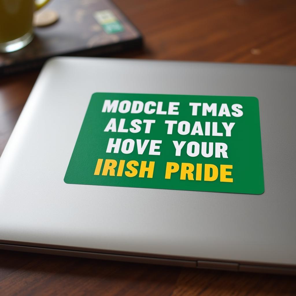 Irish bumper sticker on a laptop