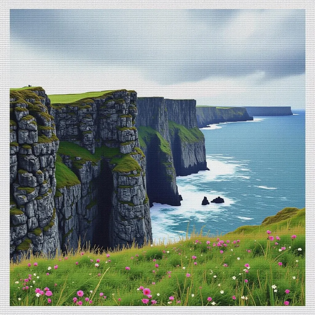 Dramatic Cliffs of Moher Cross Stitch Pattern