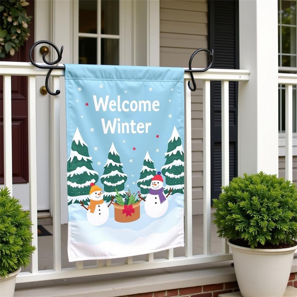 January Garden Flag: Fresh Starts and Winter Cheer