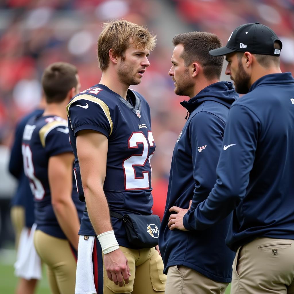 Joe Burrow Talking to Teammates