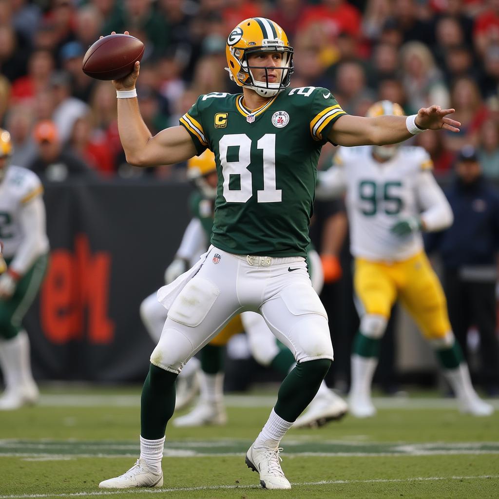 Joe Burrow Throwing a Touchdown Pass