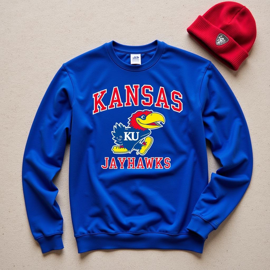 Kansas Jayhawks Sweatshirt and Hat