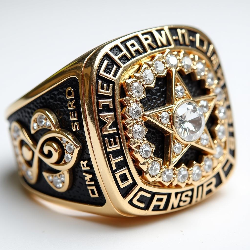 Championship ring with diamonds