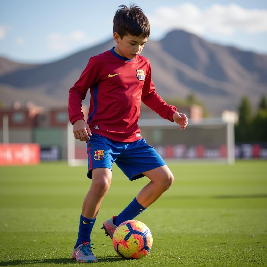 Yamal training at La Masia