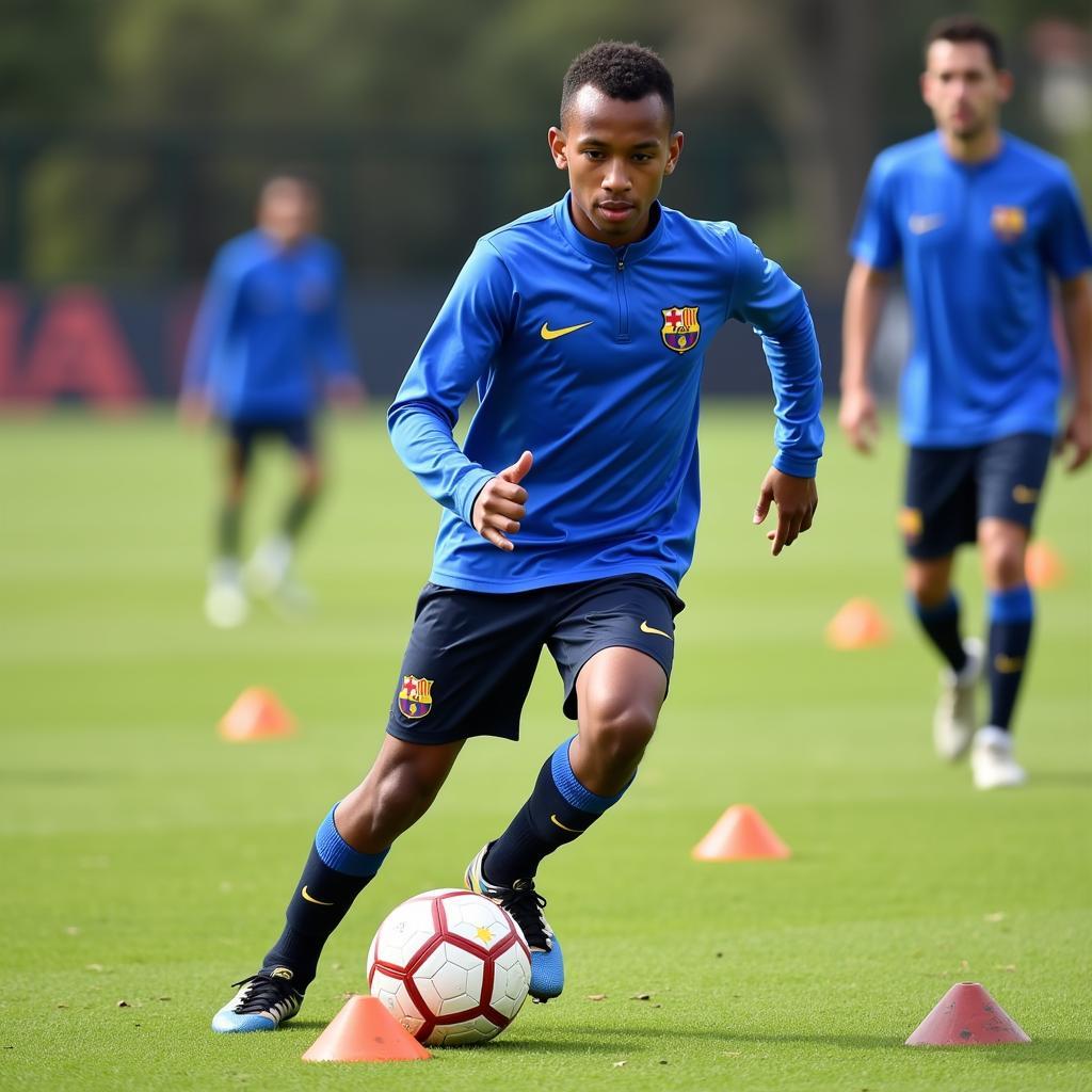 Yamal training at La Masia