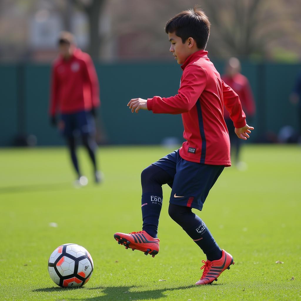 Yamal training at La Masia