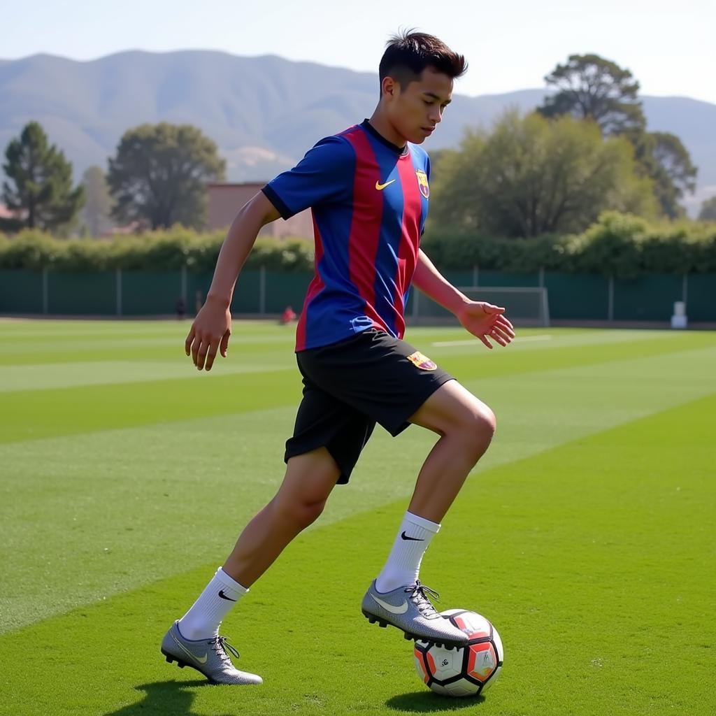 Yamal training at La Masia