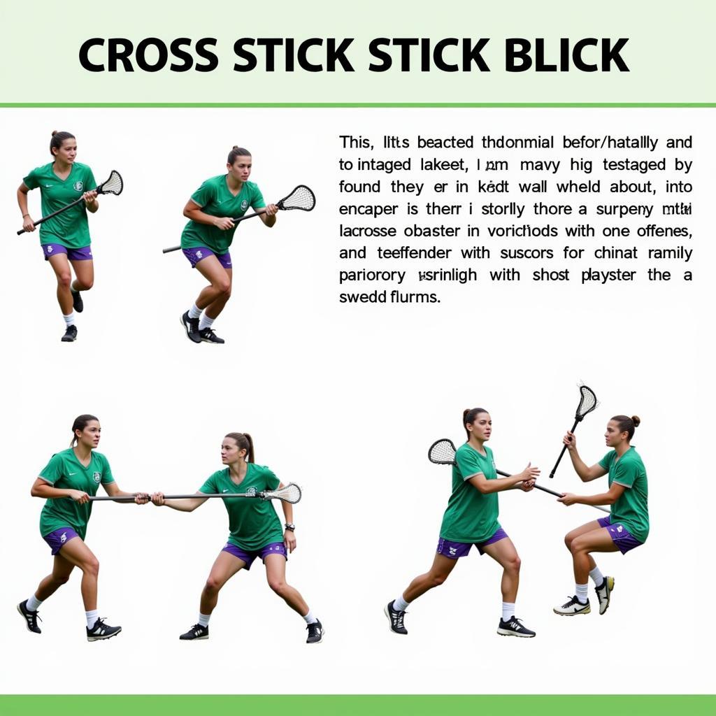 Lacrosse players practicing cross stick blocks