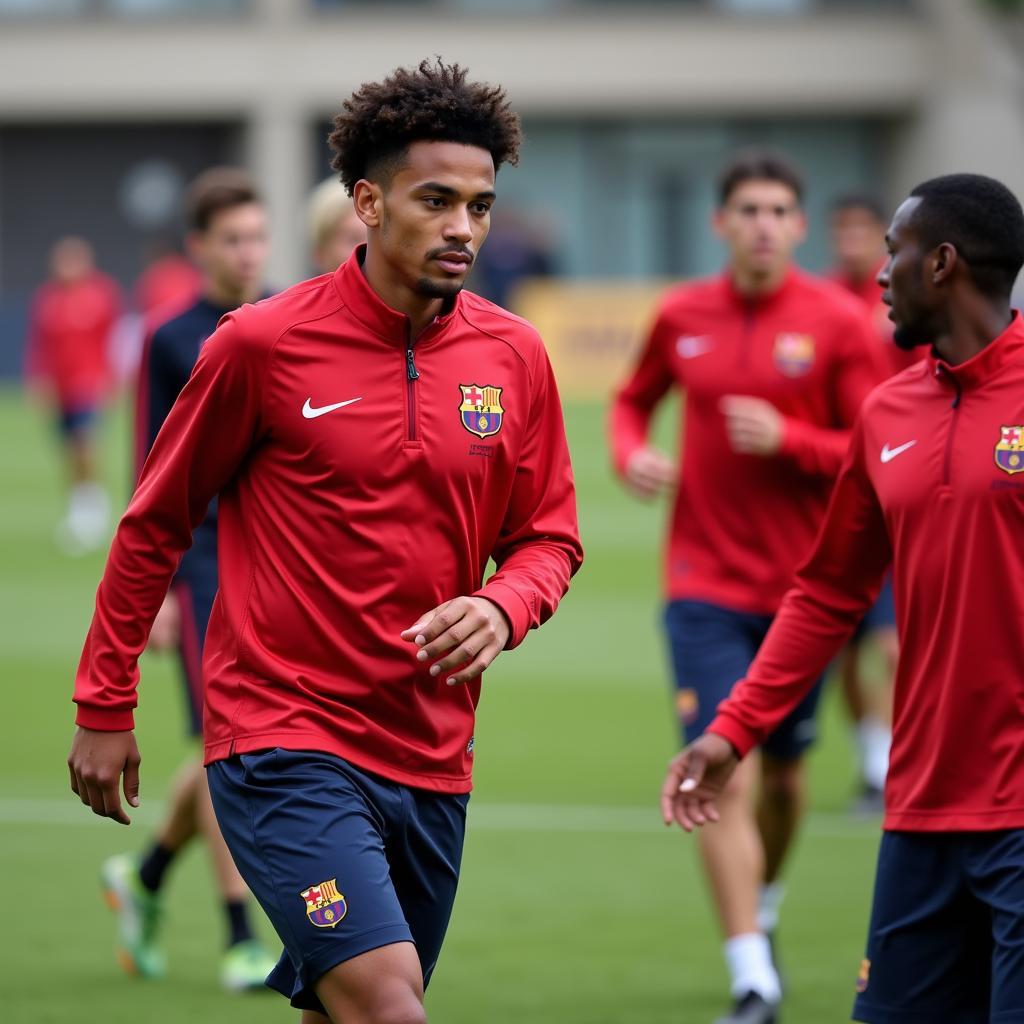 Lamine Yamal training at La Masia academy