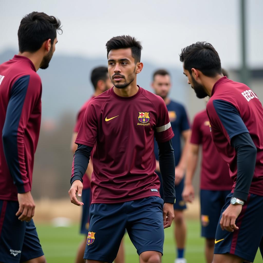 Lamine Yamal training with Barcelona