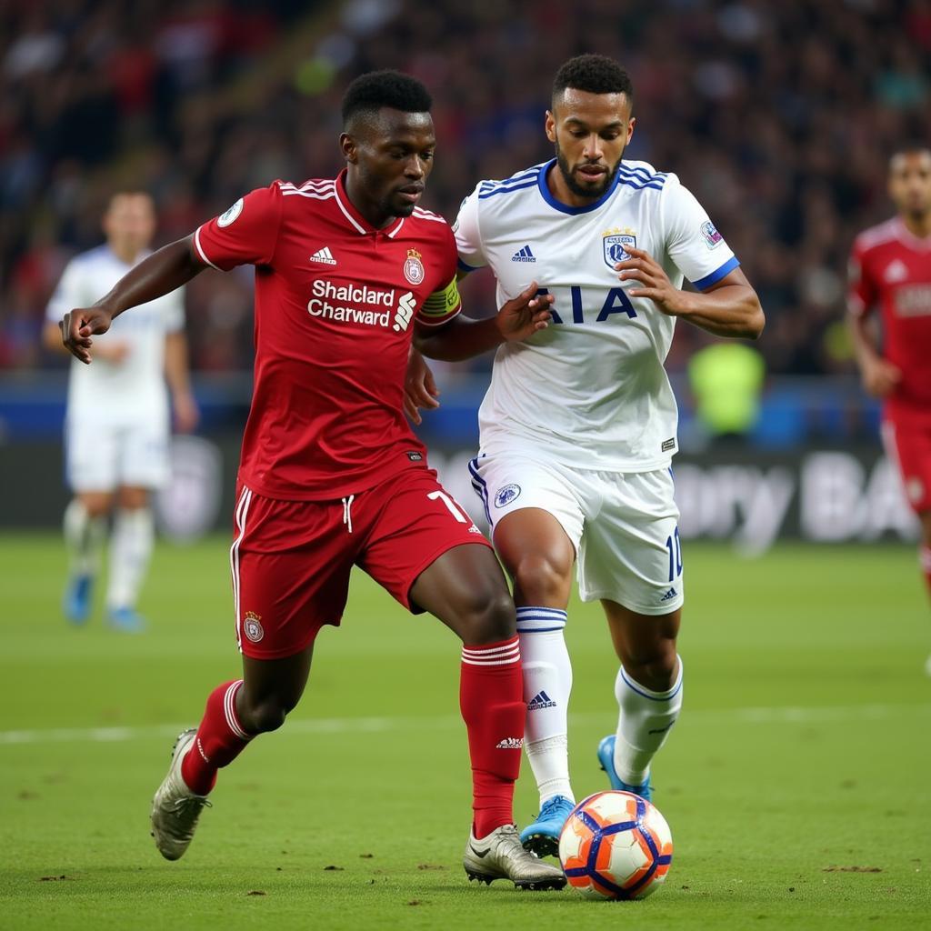 Lamine Yamal dribbling past an opponent