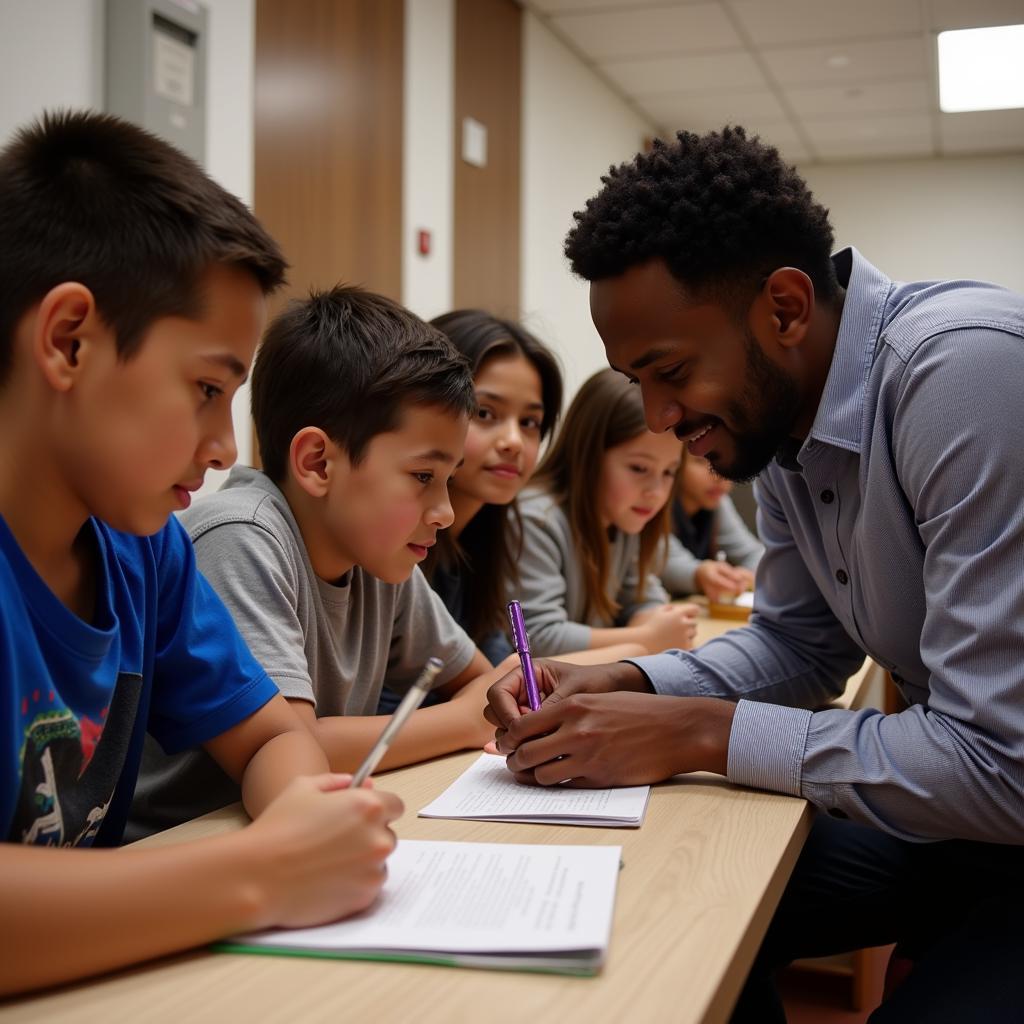 Lamine Yamal interacting with young fans