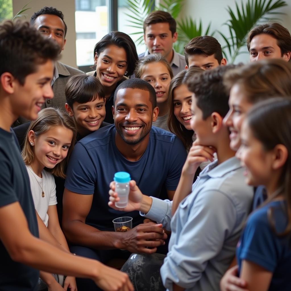 Lamine Yamal connects with young fans during an Ever Ego Italy promotional event