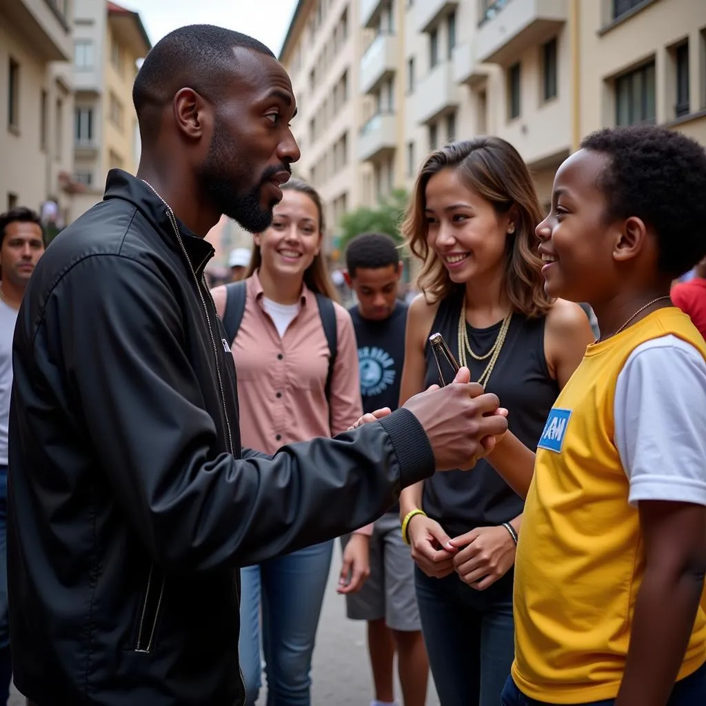 Lamine Yamal signing an autograph