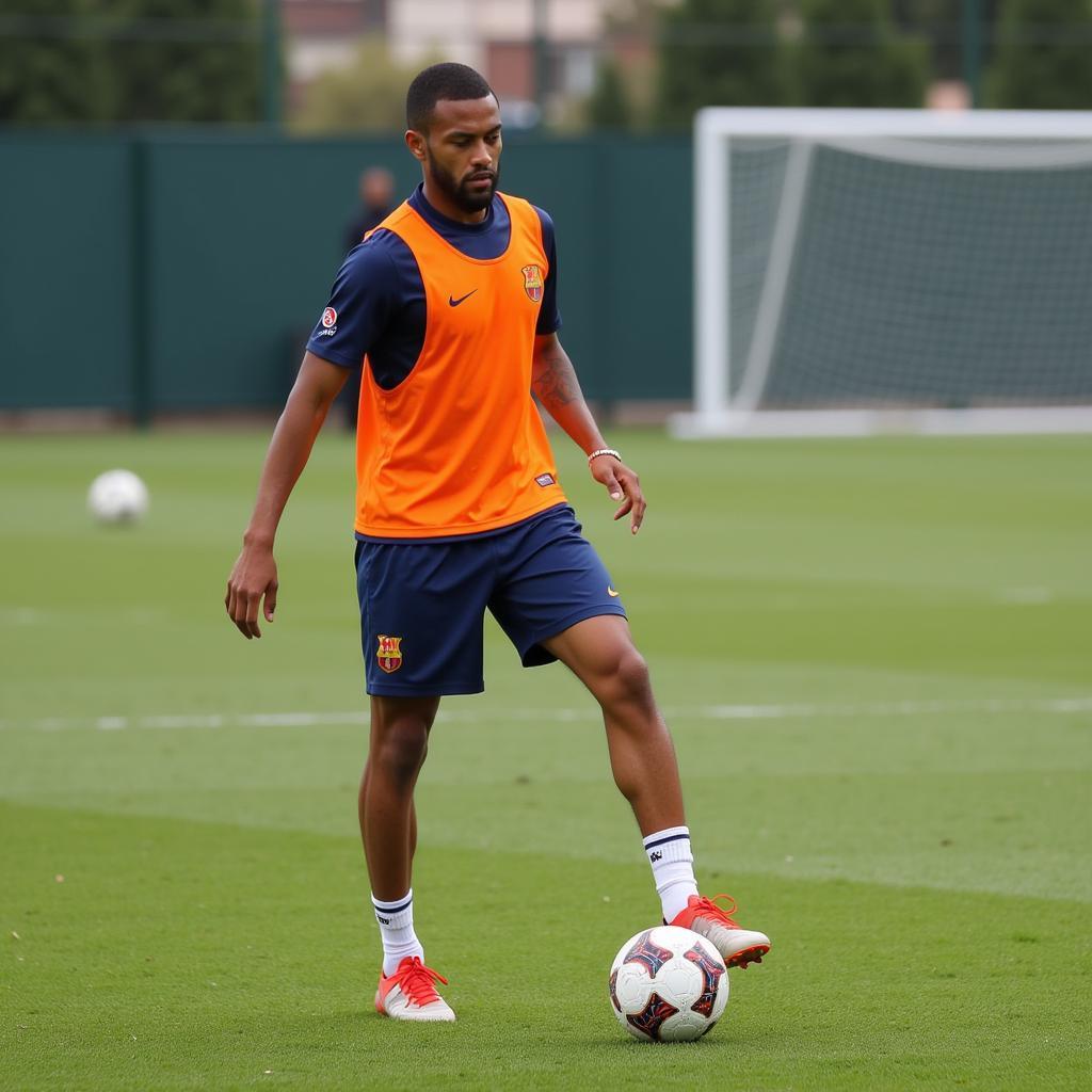 Lamine Yamal diligently training at La Masia