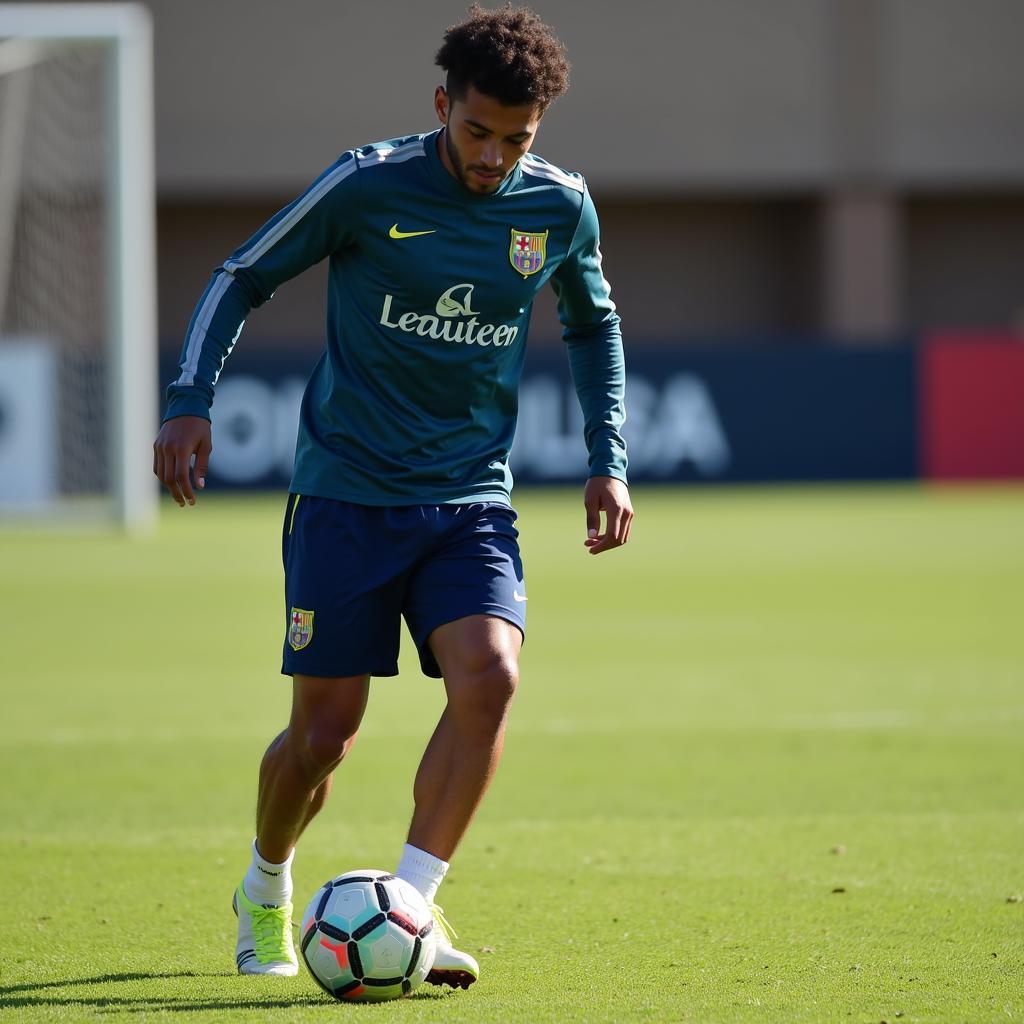 Lamine Yamal training at La Masia