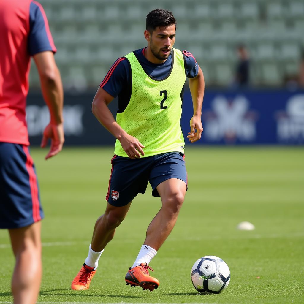 Lamine Yamal honing his skills at the training ground 