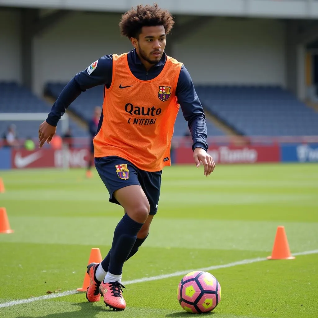 Lamine Yamal training at La Masia