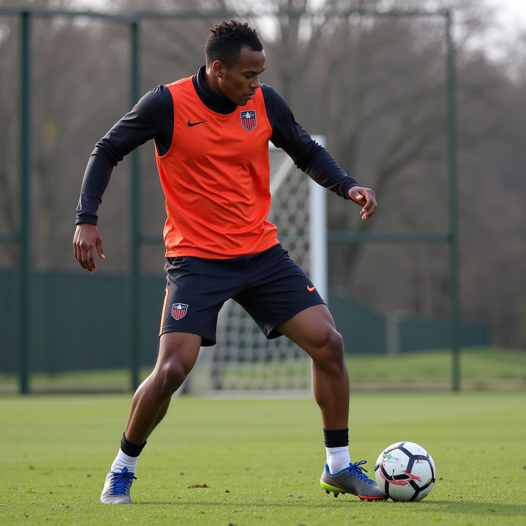 Lamine Yamal honing his skills during a training session