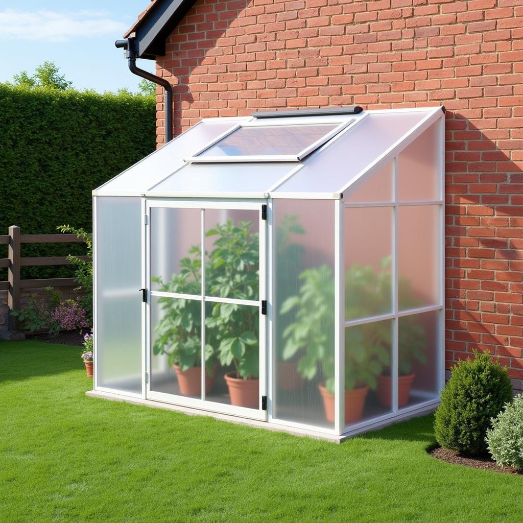 Lean-to Planta Greenhouse Attached to a Brick Wall