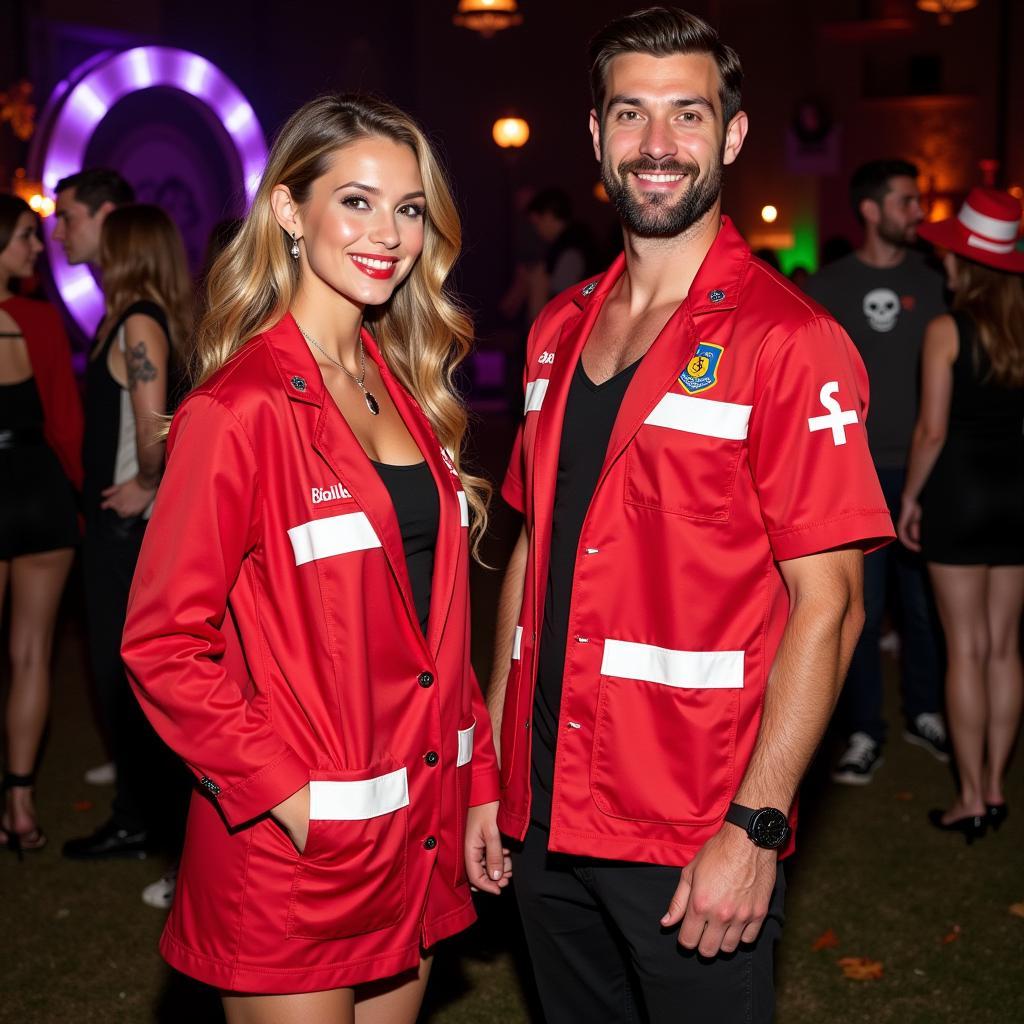 Lifeguard Couples Costumes at a Halloween Party