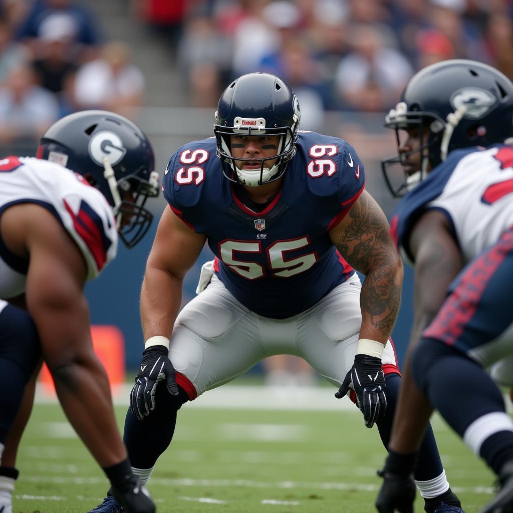 Linebacker reading the offensive formation