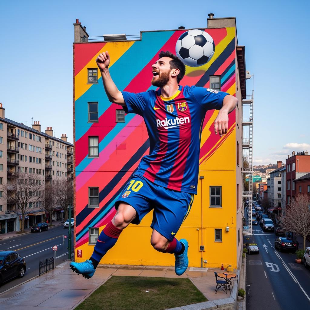 Lionel Messi Street Art Mural