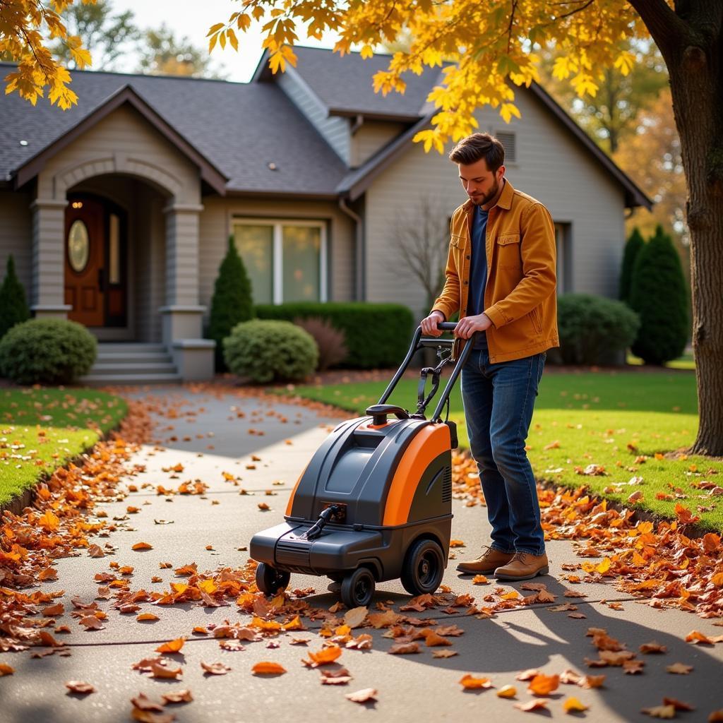 Little Wonder Leaf Vacuum Clearing Leaves