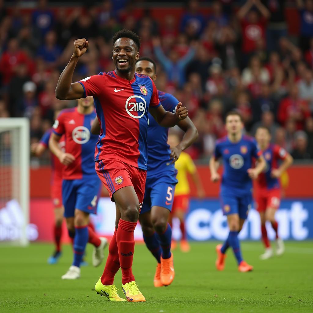 Lois Openda celebrates a goal in FC 24