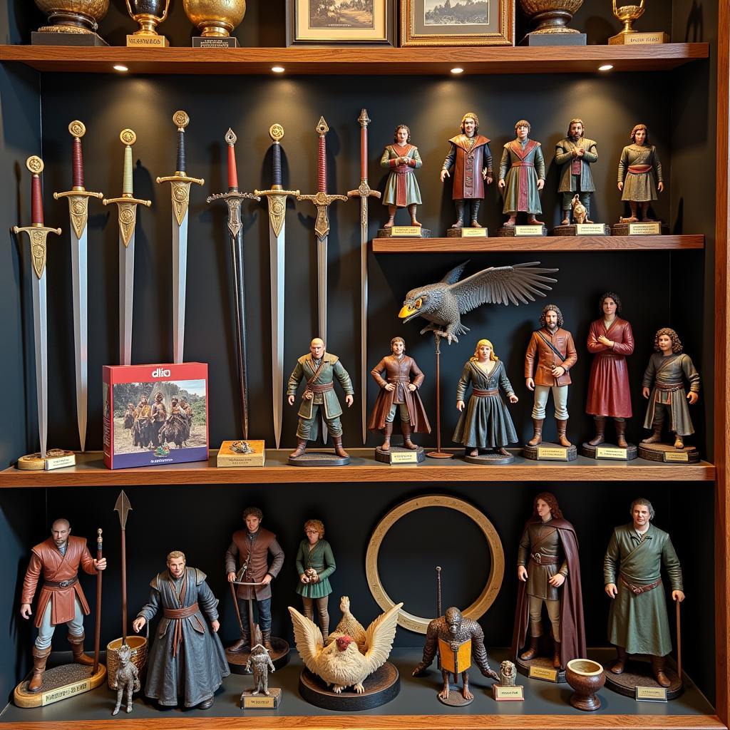 Display of Lord of the Rings Collector's Items