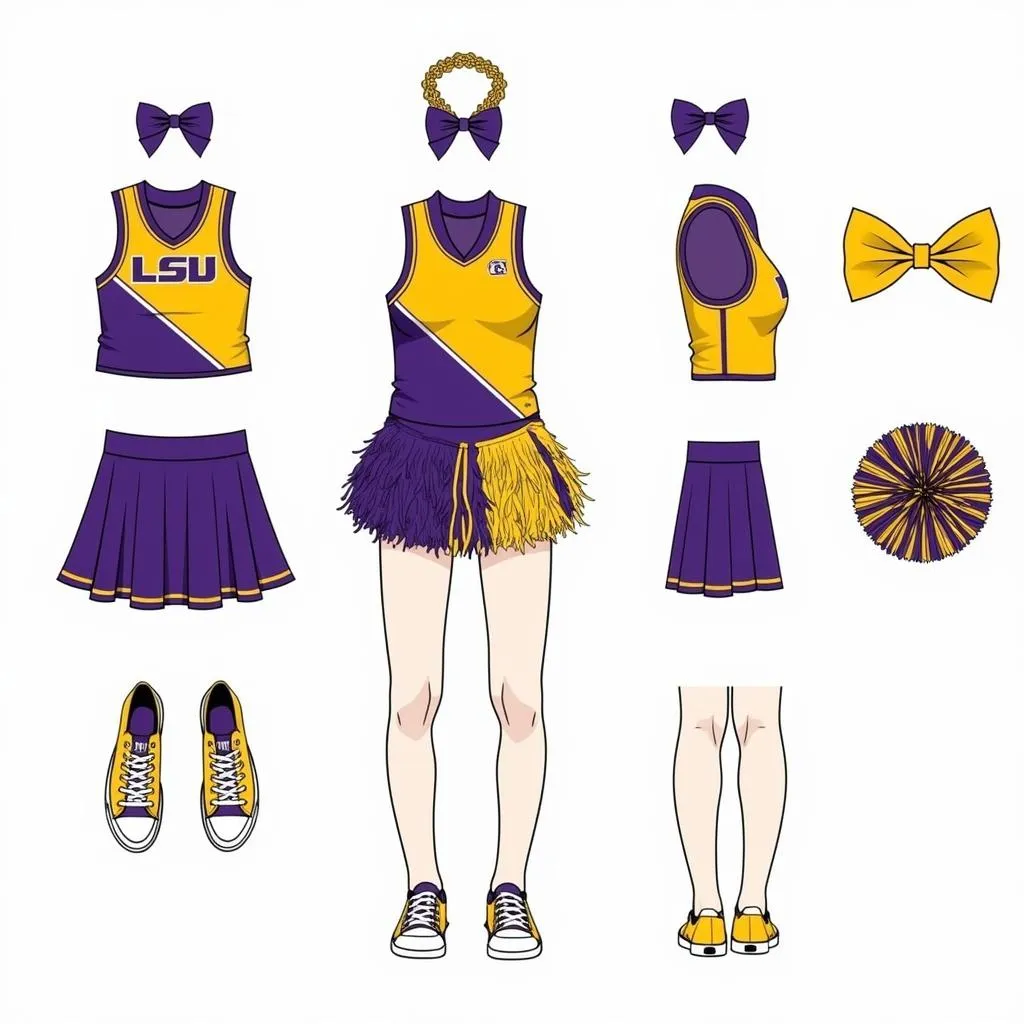 LSU Cheer Uniform Close Up