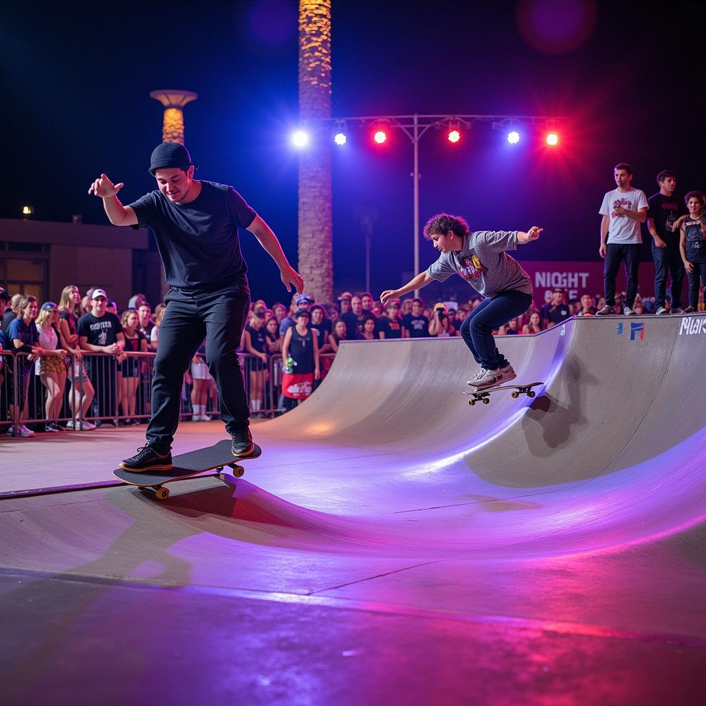 Skaters competing at the Mac Open Skate competition