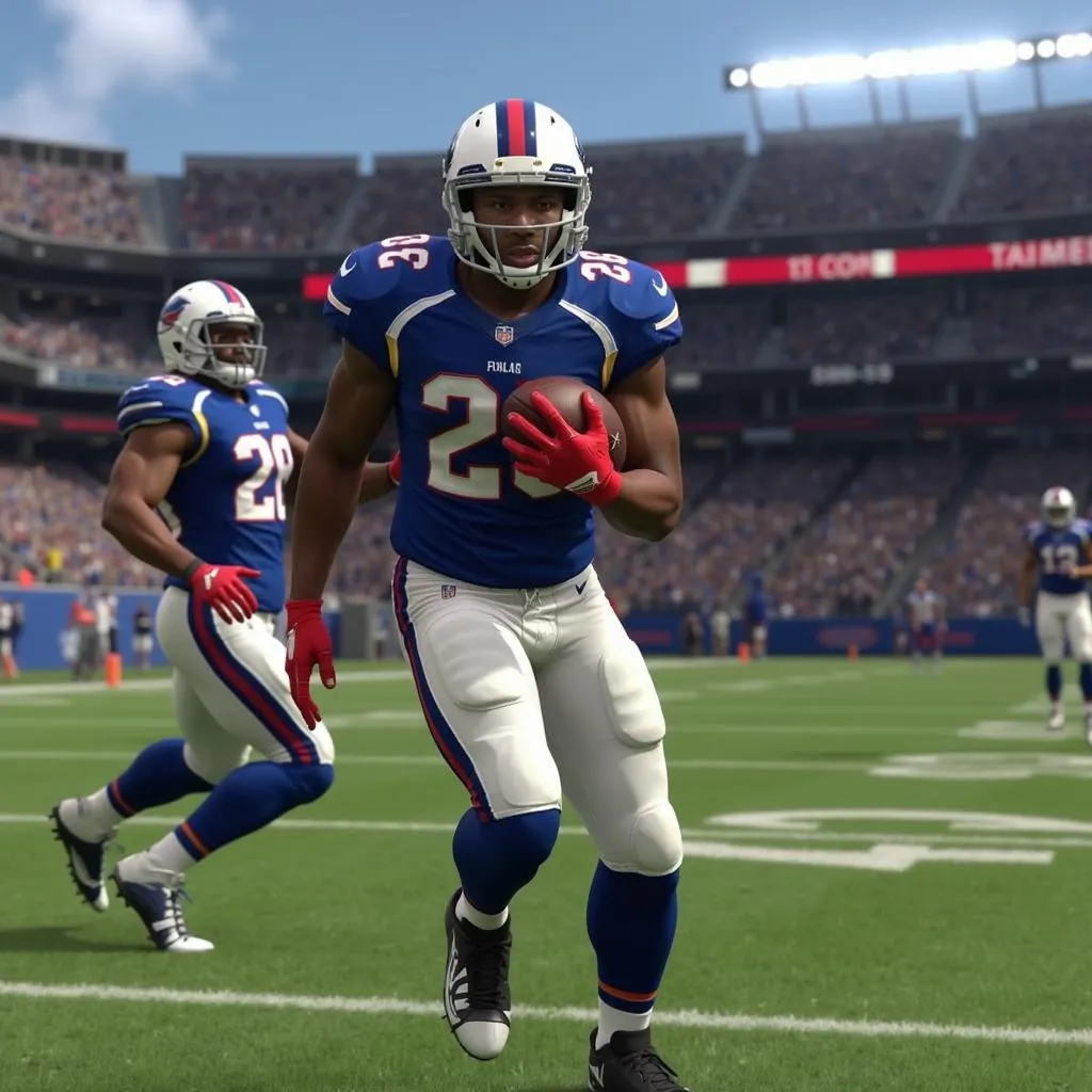 A screenshot showcasing the improved graphics and gameplay of Madden 24