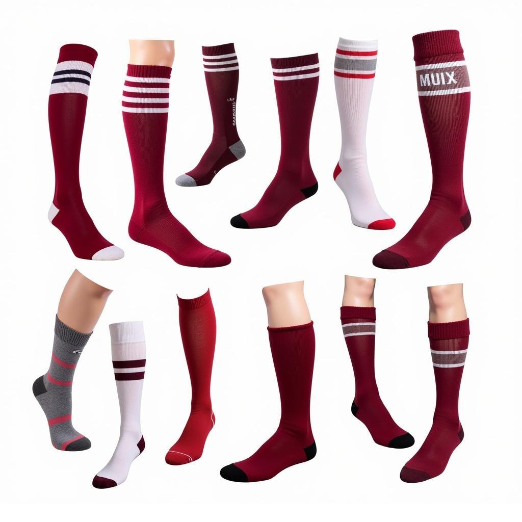 Maroon Baseball Socks Various Styles