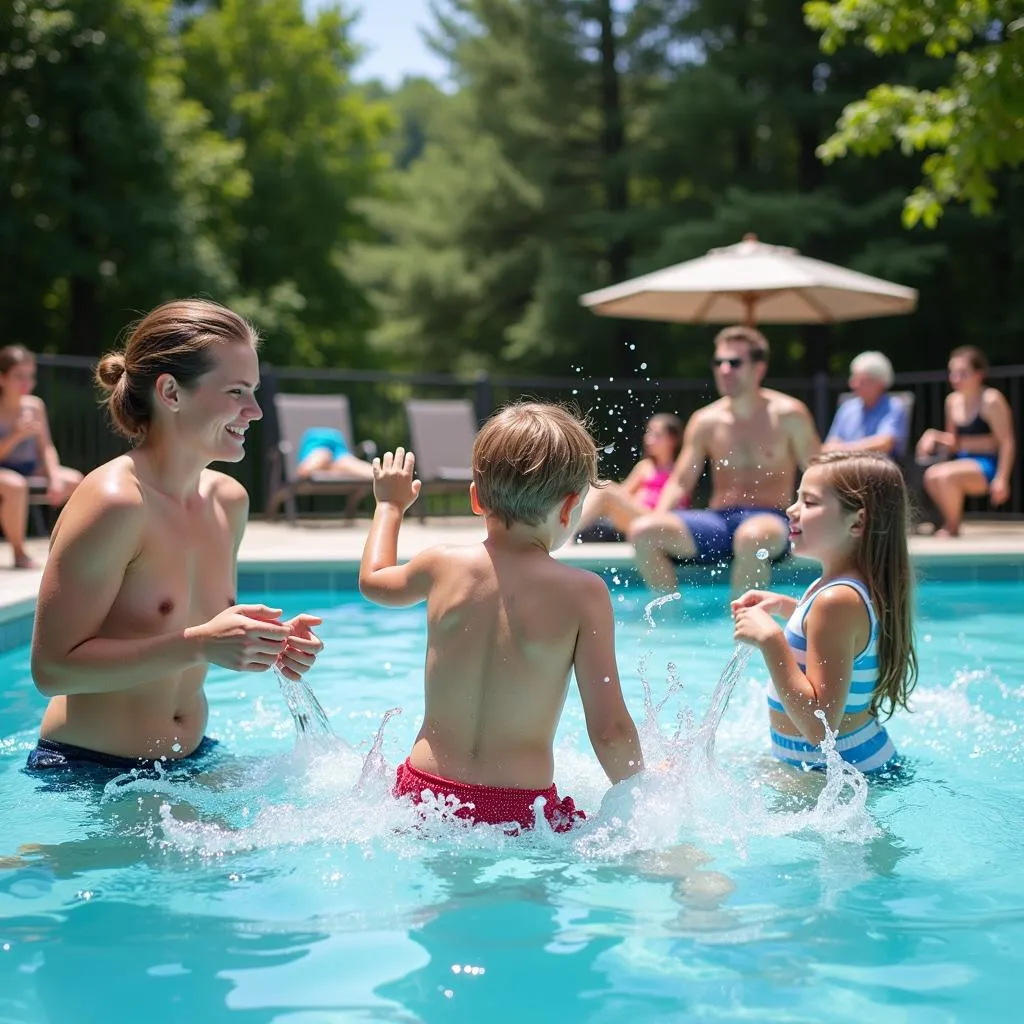 Families Having Fun at Mars Hill NC Pool