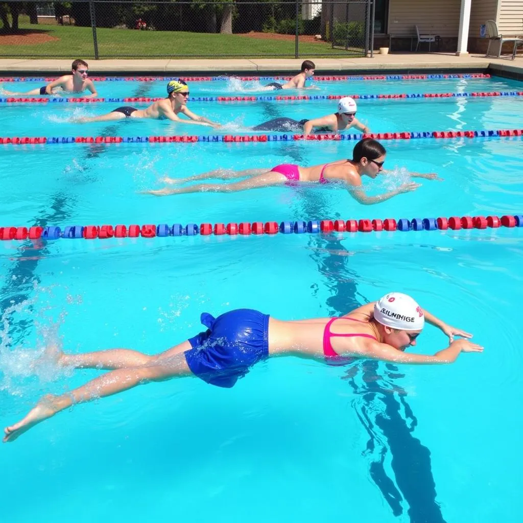 Swimmers Enjoying Lap Swim at Mars Hill Pool