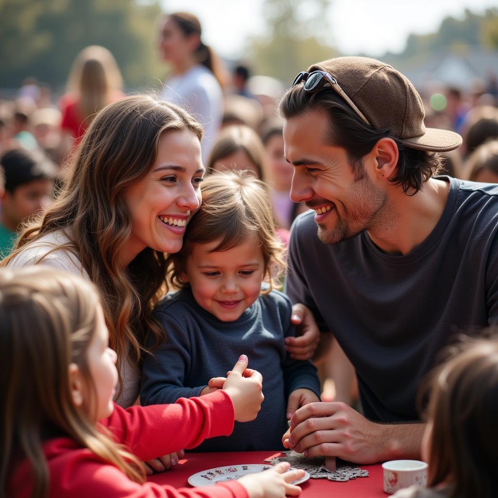 Matt and Maggie participating in a community event