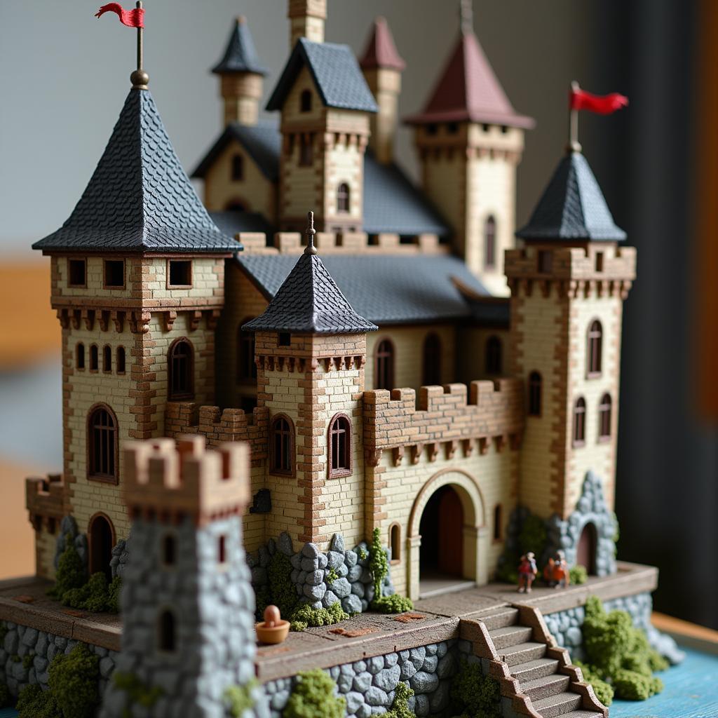 Intricate Medieval Castle Model Kit