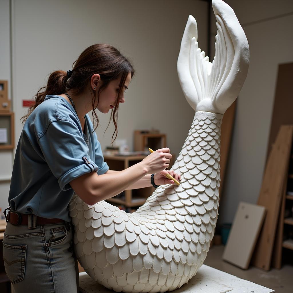 Building a Mermaid Sculpture: Shaping the Tail