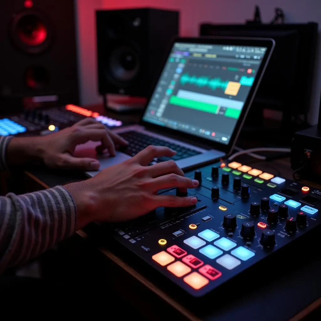 Mixing music with a control surface