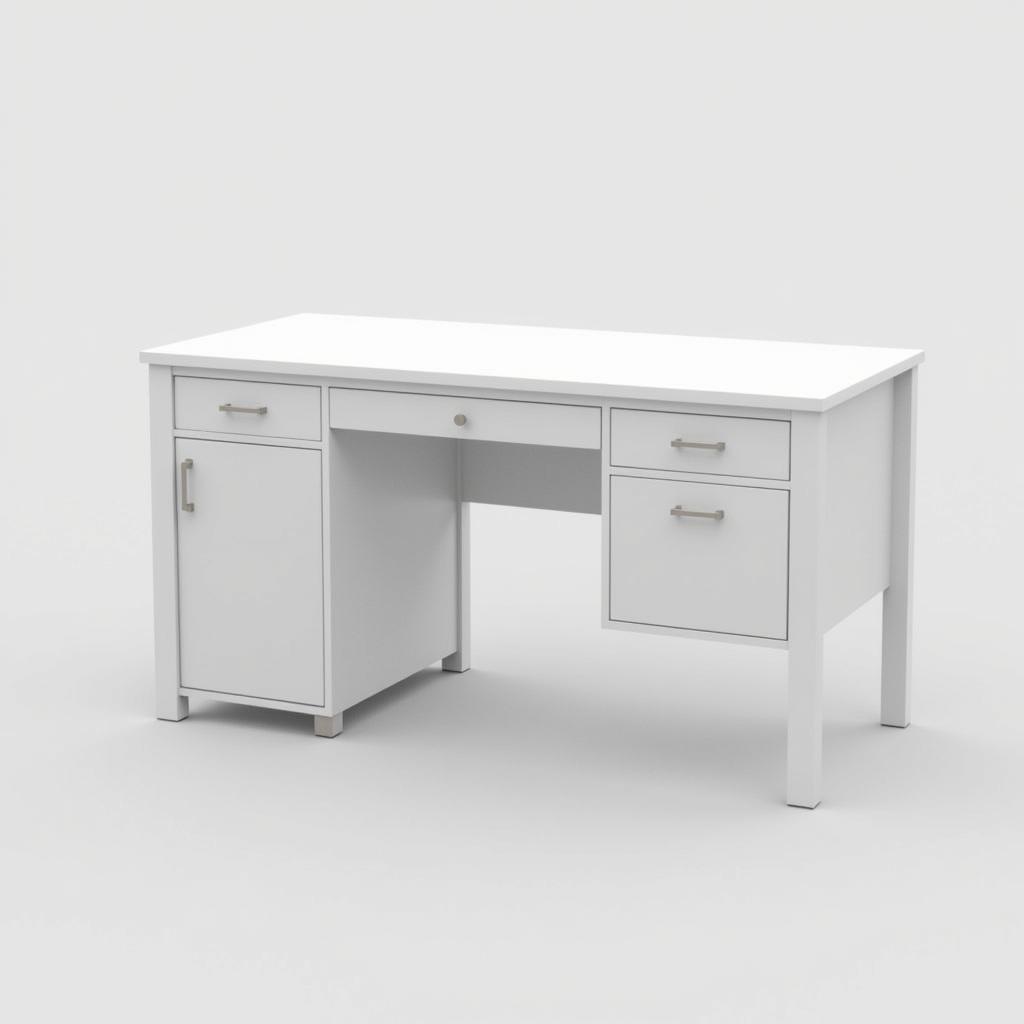 Modern writing desk with storage drawers