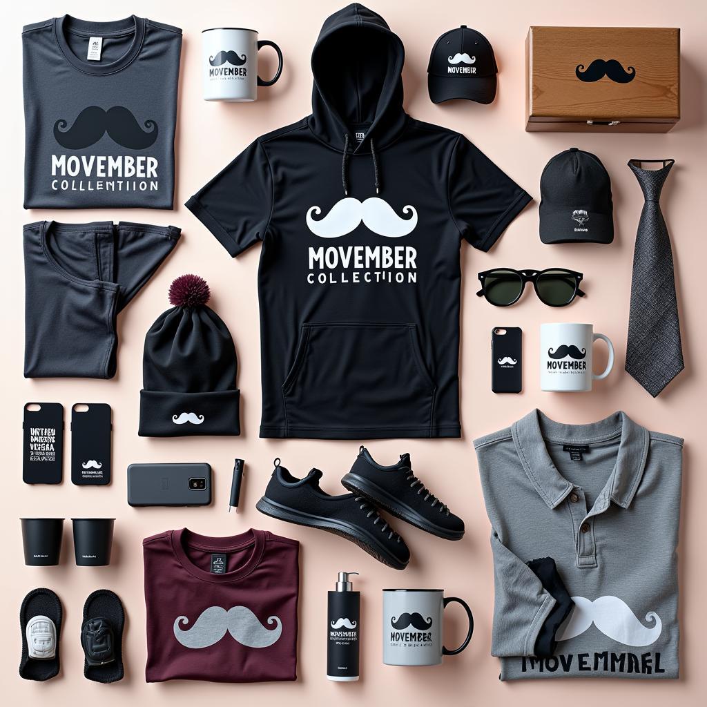 Assortment of Movember Merchandise