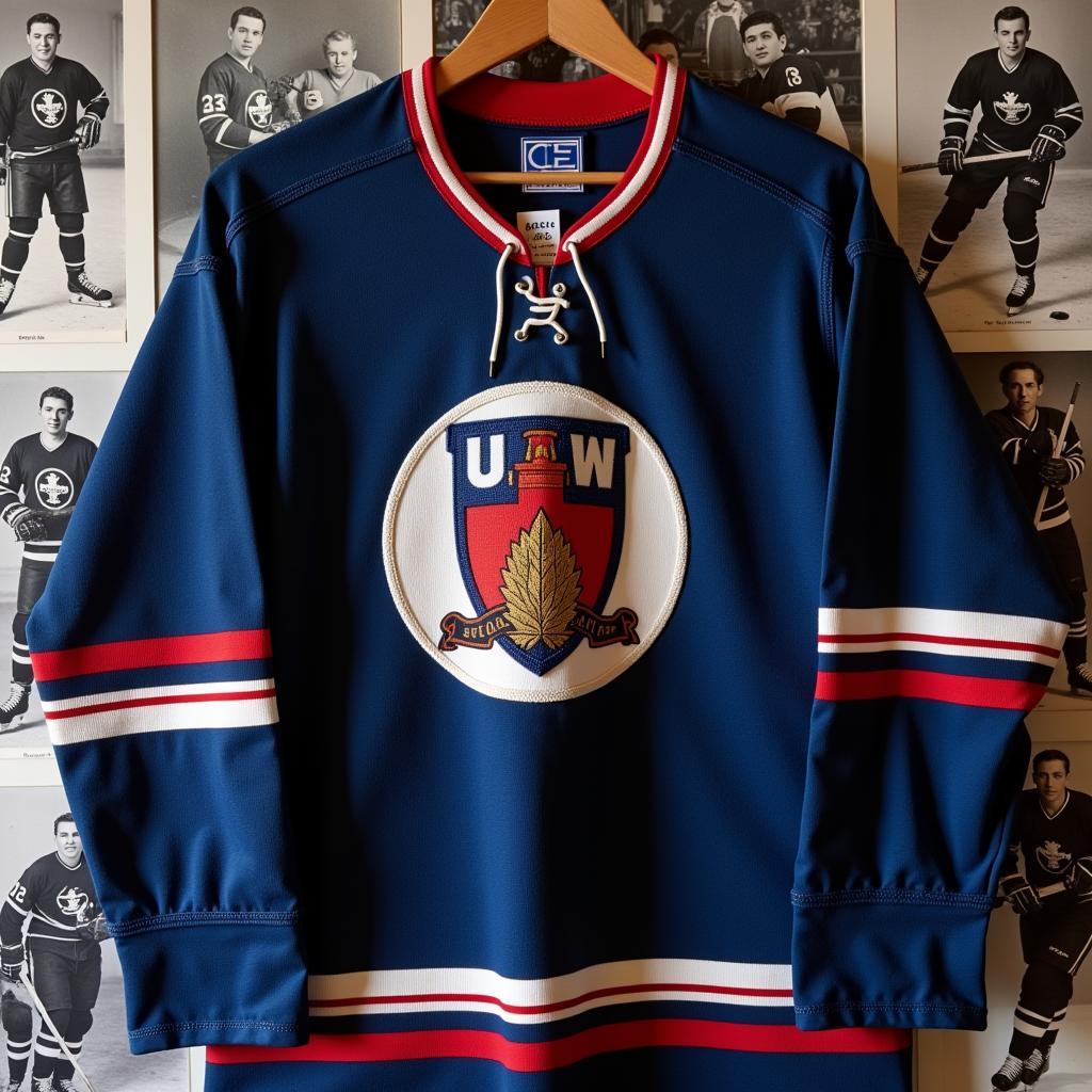 Classic navy blue hockey jersey