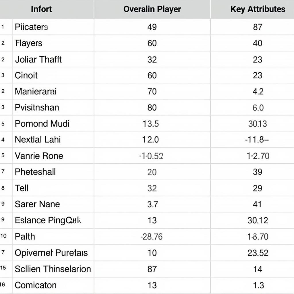 NCAA Football 14 Player Ratings Spreadsheet Example