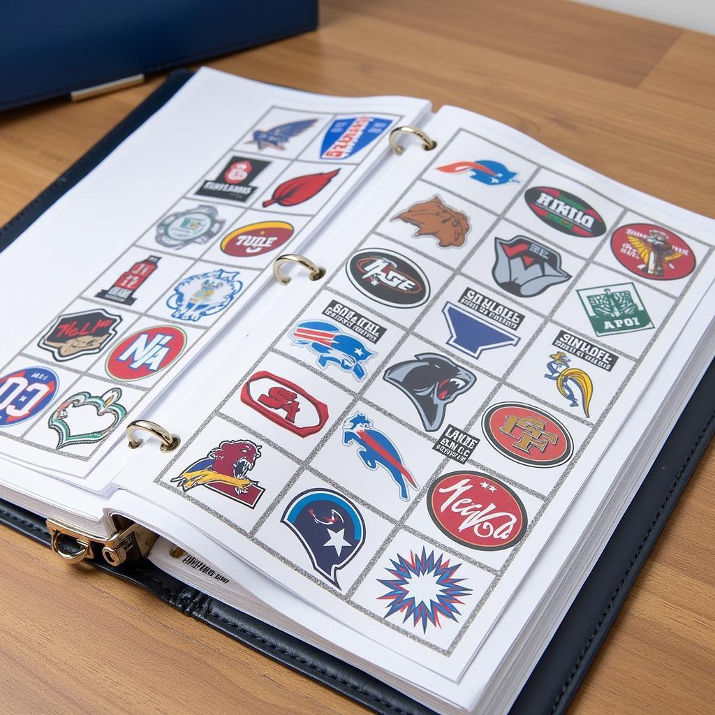 NFL Hologram Stickers in a Storage Binder