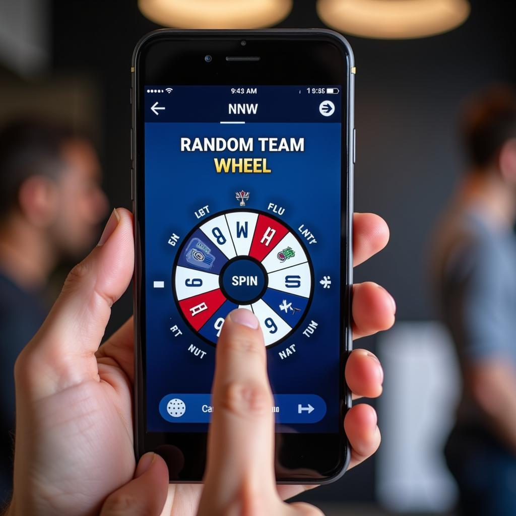 NHL Random Team Wheel on Mobile